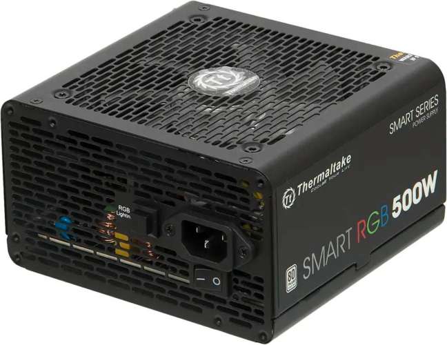 Блок питания Thermaltake Smart RGB 500,  500Вт,  120мм,  черный, retail [ps-spr- 0500nhsawe-1]